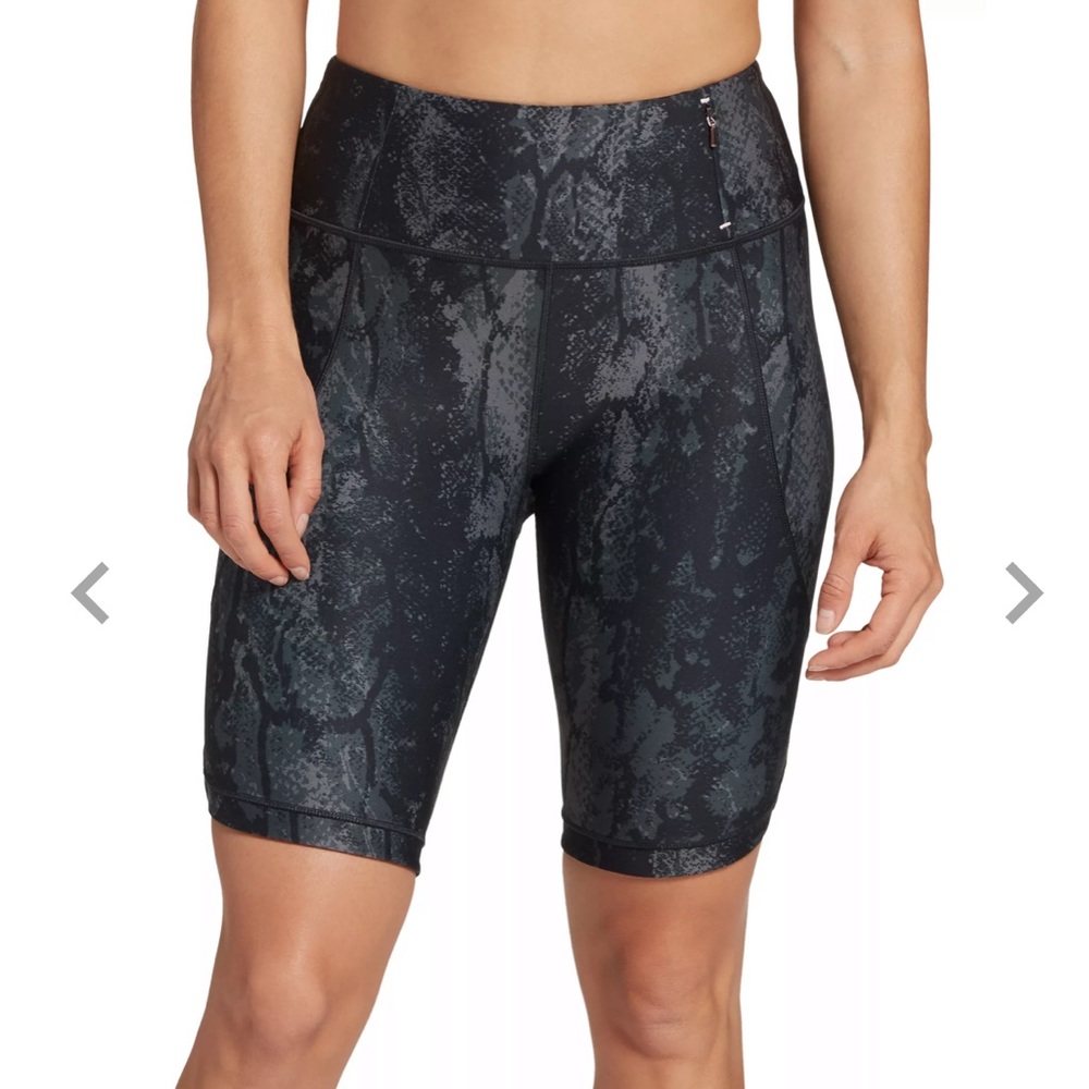 CALIA Essential High Rise Black Python Bike Shorts
